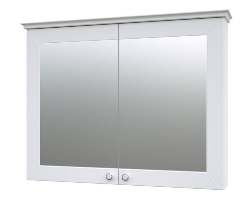 Badkamer - spiegelkast Dindigul 05, kleur: wit mat - 73 x 94 x 17 cm (H x B x D)