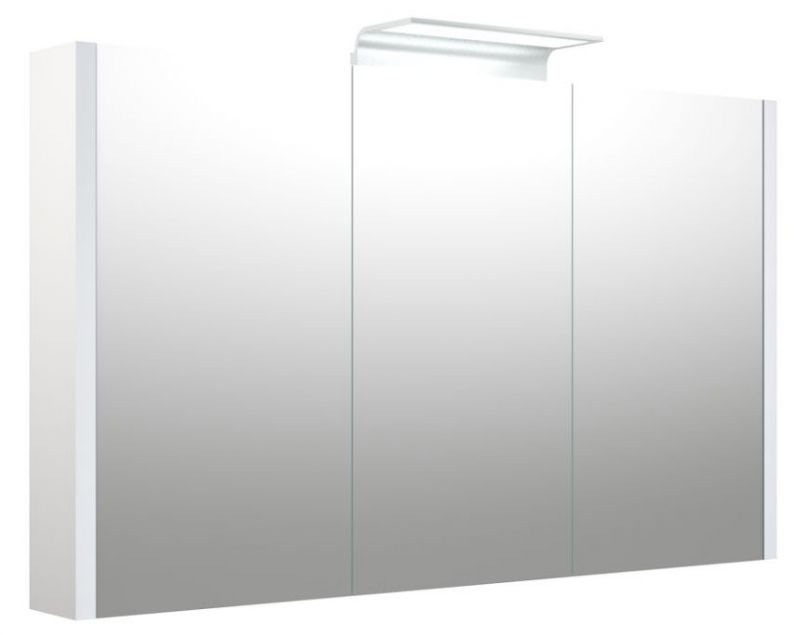 Badkamer - spiegelkast Bidar 34, kleur: wit glanzend - 65 x 110 x 12 cm (H x B x D)