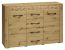 Dressoir / sideboard kast Glostrup 07, kleur: eiken - afmetingen: 94 x 138 x 40 cm (H x B x D), met 2 deuren, 4 laden en 4 vakken