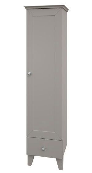 Badkamer - hoge kast Dindigul 32, kleur: grijs - 155 x 39 x 37 cm (H x B x D)