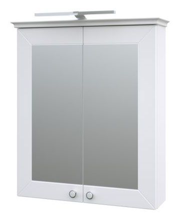 Badkamer - spiegelkast Dindigul 02, kleur: wit mat - 73 x 64 x 17 cm (H x B x D)