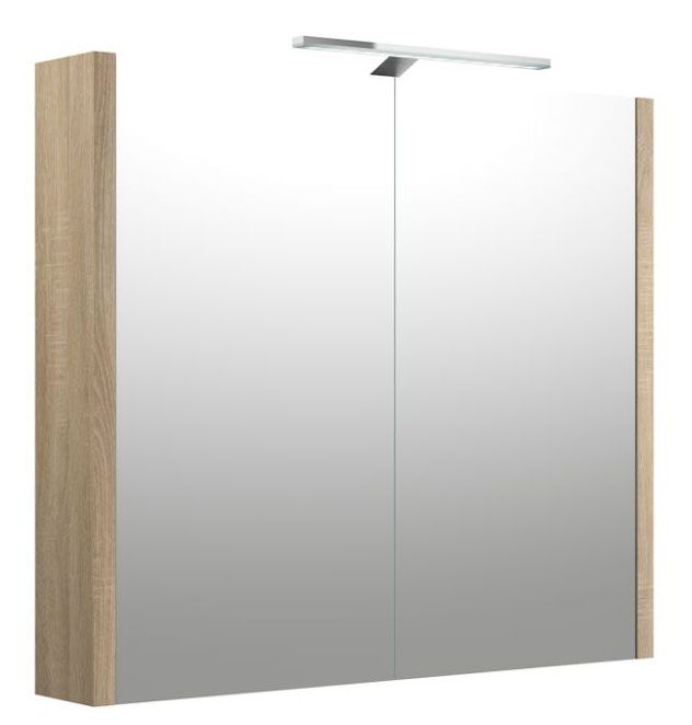 Badkamer - spiegelkast Bidar 15, kleur: eiken - 65 x 75 x 12 cm (H x B x D)