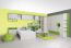 Kinderkamer - salontafel Luis 09, kleur: eik wit / groen - 45 x 45 x 43 cm (B x D x H)