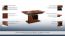 In hoogte - lengte verstelbare salontafel "Medulin" 08, kleur: walnoten / zwart, deels massief - Afmetingen: 59 - 77 x 130 - 218 x 80 cm (H x L x D)
