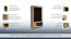 Draaideurkast / kledingkast met linksdraaiende deur "Belica" 27, kleur: eiken natuur / zwart, deels massief - Afmetingen: 192 x 102 x 60 cm (H x B x D)