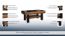 In hoogte verstelbare salontafel "Postira" 23, kleur: walnoten / zwart, deels massief - Afmetingen: 52 - 76 x 120 - 160 x 70 cm (H x L x D)