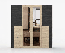 2 meter brede draaideurkast / kledingkast / Artisan / grenen / Apuseni 01 / 208 x 200 x 65 cm / 4 deuren / 14 vakken / houtlook / veel opbergruimte
