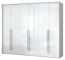 Draaideurkast / kleerkast met LED-lijst Siumu 25, kleur: wit / wit hoogglans - 226 x 277 x 60 cm (H x B x D)