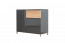 dressoir / ladekast Vaitele 12, kleur: antraciet hoogglans / walnoot - 88 x 106 x 45 cm (h x b x d)