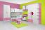Kinderkamer - draaideurkast / kleerkast Luis 11, kleur: eiken wit / roze - 218 x 80 x 52 cm (H x B x D)