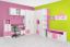 Kinderkamer - wandplank / hangrek Luis 02, kleur: eiken wit / roze - 54 x 120 x 22 cm (h x b x d)