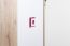 Kinderkamer - kledingkast / hoekkast Fabian 02, kleur: eiken lichtbruin / wit / roze - 190 x 87 x 87 cm (H x B x D)