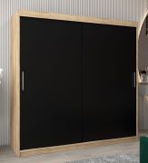 Schuifdeurkast / kledingkast Bisaurin 5A, kleur: sonoma eiken / wengé - afmetingen: 200 x 200 x 62 cm ( H x B x D)