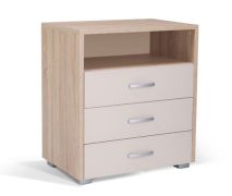 Jeugdkamer / tienerkamer - dressoir / ladekast Gabriel 03, kleur: eiken bruin / crème - 88 x 78 x 52 cm (H x B x D)