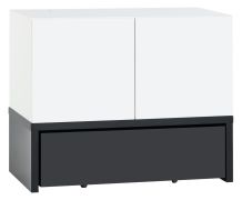 Jeugdkamer / tienerkamer - ladekast Marincho 01, 2 delen, kleur: wit / zwart - Afmetingen: 89 x 107 x 53 cm (h x b x d)