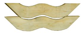 Hoekelement boven / 8-delige set / voor Vitalba-paviljoen / sparrenhout / den / keteldruk geïmpregneerd / lengte: 69 cm