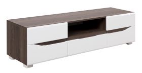 TV-onderkast Comillas 04, kleur: walnoten / wit - 43 x 160 x 47 cm (H x B x D)