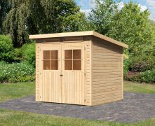 Tuinhuis / berging met lessenaarsdak en dubbele deuren, kleur: onbehandeld, grondoppervlakte: 4.45 m²