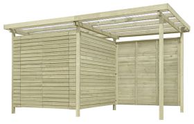 Fietsenberging / schuur 10, gemaakt van grenenhout - buitenmaten: 408 x 254 x 225 cm (L x B x H)