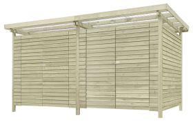 Fietsenberging / schuur 12, gemaakt van grenenhout - buitenmaten: 408 x 244 x 225 cm (L x B x H)