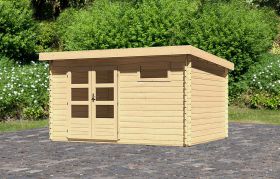 Moderne tuinberging / tuinhuis met lessenaarsdak, kleur: onbehandeld, grondoppervlakte: 10,36 m²