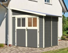 Tuinhuis / berging met lessenaarsdak, kleur: terra grijs, grondoppervlakte: 4.18 m²