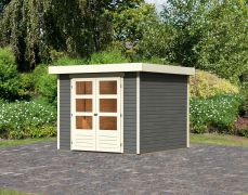 Berging / tuinhuis met platdak zonder dakleer, kleur: terra grijs, grondoppervlakte: 5,76 m²