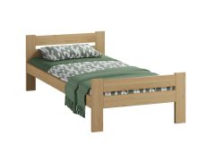 Eenpersoonsbed in het eenvoud design Aixovall 04, massief grenen, kleur: natuur / transparant grenen - ligvlak: 90 x 200 cm (B x L)