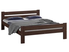 Functioneel jeugdbed Aixovall 13, massief grenen, kleur: walnoot - Lig vlak: 120 x 200 cm (B x L)