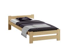 Functioneel eenpersoonsbed Sispony 02, massief grenen, kleur: transparant gelakt - Lig vlak: 80 x 200 cm (B x L)