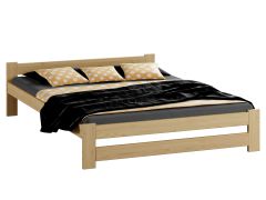 Eenvoudig tweepersoonsbed Sispony 26, massief grenen, kleur: transparant gelakt - Lig vlak: 180 x 200 cm (B x L)