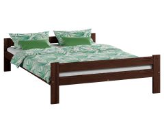 Tienerbed / jeugdbed in eenvoudig design Llorts 11, massief grenen, kleur: walnoot - Lig vlak: 120 x 200 cm (B x L)