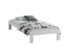 Eenpersoonsbed / logeerbed in strak design Erts 04, massief grenen, kleur: walnoot - Lig vlak: 90 x 200 cm (B x L)