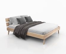 Einzelbett / Gästebett Engordany 09 | Buche Vollholz massiv | lackiert | Liegefläche: 140 x 200 cm | Farbe: Buche | mit stabiler Kopfstütze | lange Lebensdauer