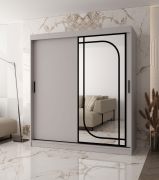 Kledingkast | 10 vakken | 2 kledingstangen | kasjmier | kast met schuifdeuren | 180 x 62 x 200 cm | 1 spiegeldeur | betrouwbare schuifsystemen