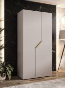 Kledingkast / Draaideurkast | Kleur: kasjmier | 1 meter breedte | 1 vak | 1 kledingstang | Handgrepen: goud | Maten: 100 x 52 x 202 cm | Soft-Close functie | ABS