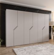 Draaideurkast | Kleur: Kasjmier | 6 deuren | 3 kledingstangen | ABS-randen | Handgrepen: Kasjmier | Maten: 300 x 52 x 202 cm | Soft-Close functie | 3 vakken
