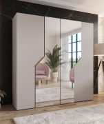 Draaideurkast / kledingkast | kleur: kasjmier | Soft-Close functie | 2 spiegeldeuren | ABS randen | handgrepen: goud | afmetingen: 200 x 52 x 202 cm | 2 kledingroedes
