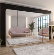 Draaideurkast | kleur: kasjmier | Soft-Close functie | handgrepen: kasjmier | 3 vakken | 3 kledingstangen | afmetingen: 300 x 52 x 202 cm | ABS | kledingkast