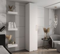 Smalle kledingkast met voldoende schappen Karpaten 09, kleur: wit - Afmetingen: 236,5 x 50 x 47 cm (H x B x D)