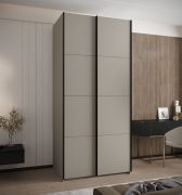 Kledingkast / schuifdeurkast / soft-close / 2 kledingstangen / 245,5 x 110 x 64 cm / 6 vakken / 2 schuifdeuren / kleur: kasjmier / ABS randen