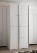 Kledingkast / schuifdeurkast / 245,5 x 120 x 64 cm / soft-close / 2 kledingstangen / 6 vakken / 2 schuifdeuren / kleur: wit / 6 schappen