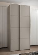 Kleiderschrank / Schiebetürenschrank | 2 Schiebetüren | 6 Einlegeböden | 245,5 x 120 x 64 cm | 2 Kleiderstangen | 6 Fächer | Farbe: Kaschmir | Soft-Close