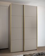 Kledingkast / schuifdeurkast / 2 kledingstangen / 245,5 x 160 x 64 cm / 2 schuifdeuren / 6 vakken / 6 schappen / kleur: kasjmier / soft-close