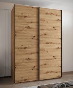 Kledingkast / schuifdeurkast / 245,5 x 170 x 64 cm / 2 kledingstangen / 2 schuifdeuren / 6 vakken / 6 schappen / kleur: Artisan eiken