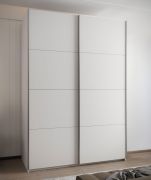 Kledingkast / schuifdeurkast / 6 vakken / 6 schappen / 245,5 x 170 x 64 cm / 2 kledingstangen / 2 schuifdeuren / kleur: wit / soft-close