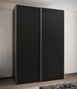 Kleiderschrank / Schiebetürenschrank | Soft-Close | 245,5 x 170 x 64 cm | 10 Einlegeböden | 11 Fächer | 2 Schiebetüren | 2 Kleiderstangen | Farbe: Schwarz