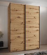 Schiebetürenschrank / Kleiderschrank | 2 Schiebetüren | 2 Kleiderstangen | 245,5 x 180 x 64 cm |11 Fächer | 10 Einlegeböden | Farbe: Eiche Artisan
