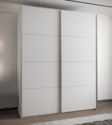 Kledingkast / schuifdeurkast / 245,5 x 200 x 64 cm / 2 schuifdeuren / 2 kledingstangen / 6 vakken / 6 schappen / kleur: wit / soft-close