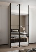 Kledingkast / schuifdeurkast / 245,5 x 110 x 64 cm / 6 vakken / 2 kledingstangen / soft-close / 2 schuifdeuren / kleur: kasjmier / 6 schappen